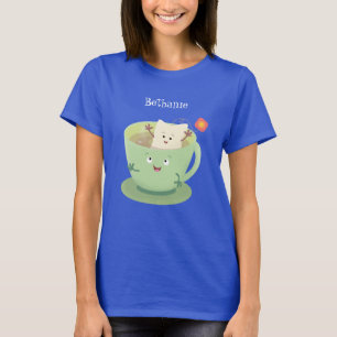 Cute teabag cup cartoon humour character T-Shirt