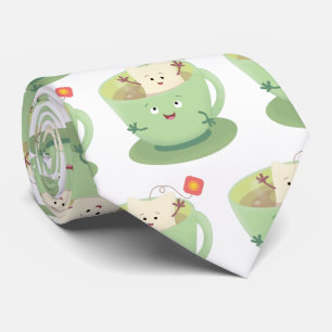 Cute teabag cup cartoon humour character tie