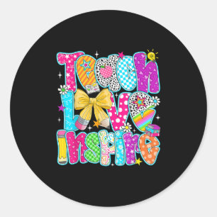 Cute Teach Love And Inspire Back To School Men Wom Classic Round Sticker