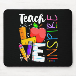 Cute Teach Love And Inspire Men Women Teacher  Mouse Mat