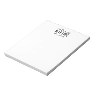 Cute Teach With Love Trendy Typography Heart Notepad