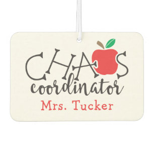 Cute Teacher Apple Chaos Coordinator Car Air Freshener