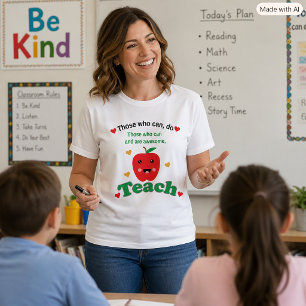 Cute Teacher Apple Those Who Can and Are Awesome  T-Shirt
