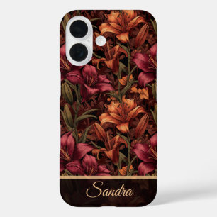 Cute Teacher Appreciation Gift Lilies Name iPhone 16 Case