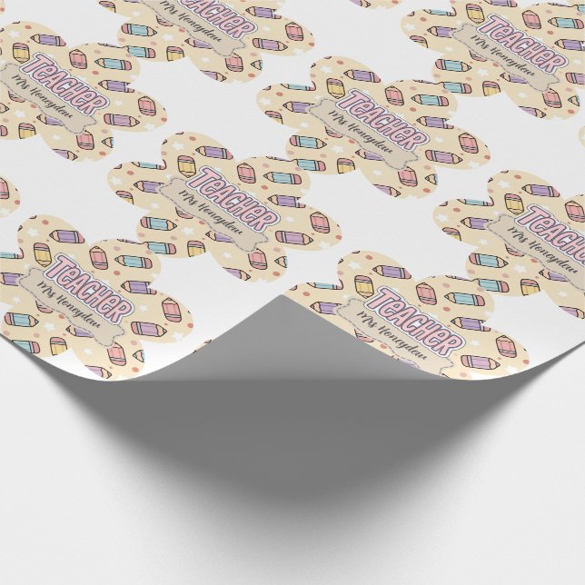  Cute Teacher Appreciation Pencil Pattern  Wrapping Paper (Corner)