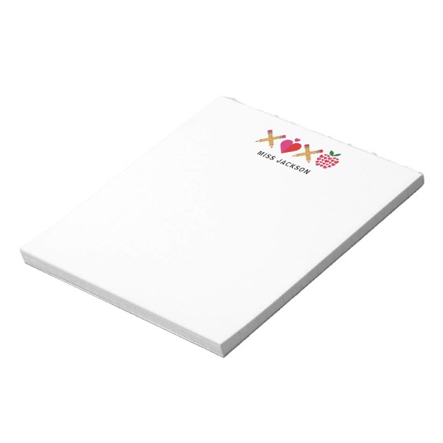 Cute Teacher Appreciation XOXO Colourful Notepad (Rotated)