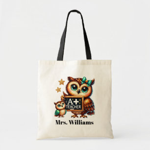 Cute Teacher Award add name owl  Tote Bag