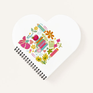 Cute Teacher Doodle Art – Books, Flowers & School Notebook
