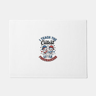 Cute Teacher Firecracker Vintage Fourth of July Sh Doormat
