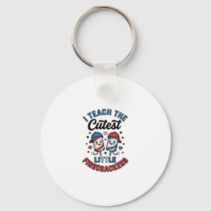 Cute Teacher Firecracker Vintage Fourth of July Sh Key Ring
