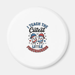 Cute Teacher Firecracker Vintage Fourth of July Sh Magnet