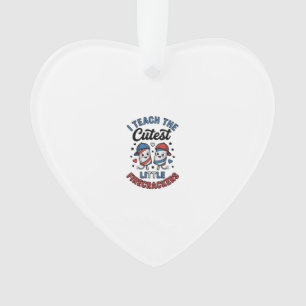 Cute Teacher Firecracker Vintage Fourth of July Sh Ornament