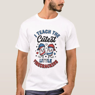 Cute Teacher Firecracker Vintage Fourth of July Sh T-Shirt