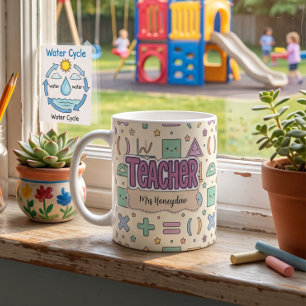 Cute Teacher Mathematics Pattern Coffee Mug