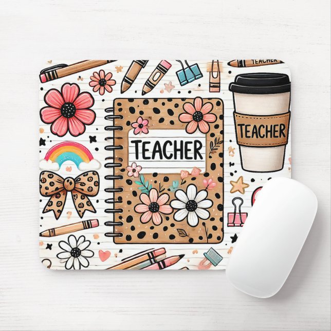 Cute Teacher Mouse Mat (With Mouse)
