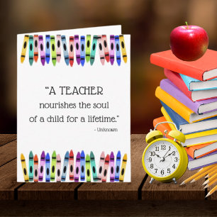 Cute Teacher nourishes soul of child for lifetime Card
