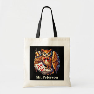 Cute Teacher owl add name customisable Tote Bag