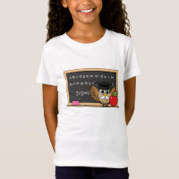 Cute Teacher Owl with Apple Cartoon