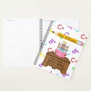 Cute Teacher/Pencil Custom Teacher Planner