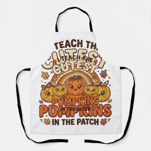 Cute Teacher Pumpkin Fall Classroom Vector Design_ Apron