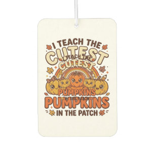 Cute Teacher Pumpkin Fall Classroom Vector Design_ Car Air Freshener