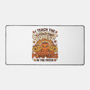 Cute Teacher Pumpkin Fall Classroom Vector Design_ Desk Mat