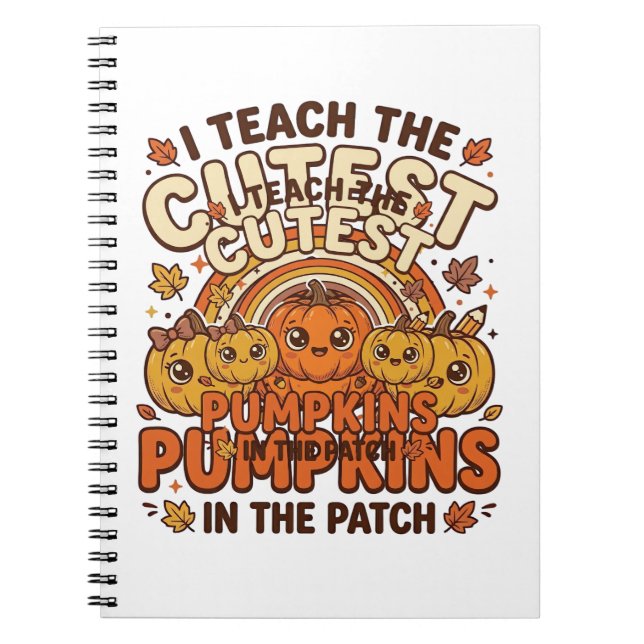 Cute Teacher Pumpkin Fall Classroom Vector Design_ Notebook (Front)