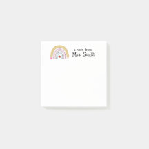 Cute Teacher Rainbow Apple Pencil "A Note From" 