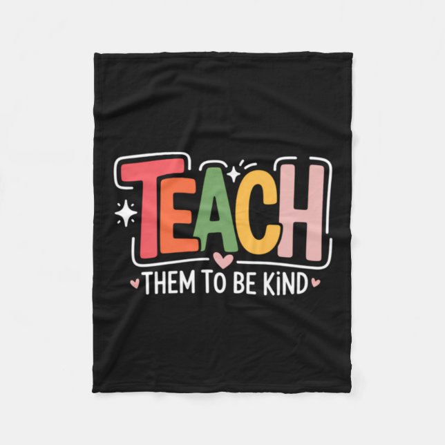 Cute Teacher School Fleece Blanket (Front)
