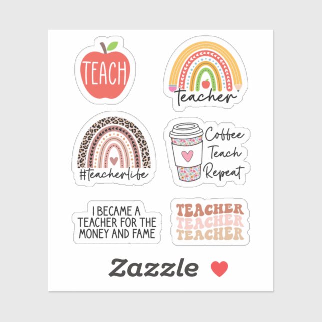 Cute Teacher Sticker Pack - Teacher Appreciation (Sheet)