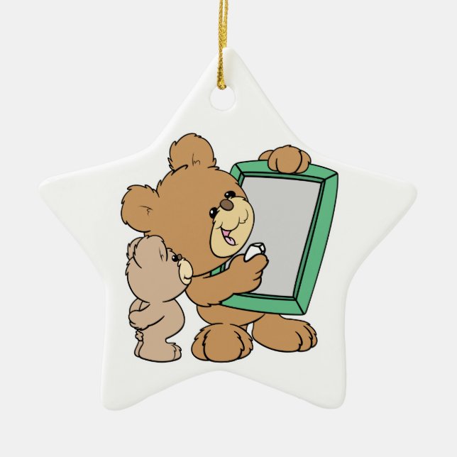 cute teacher teddy bear with chalkboard ceramic tree decoration (Front)