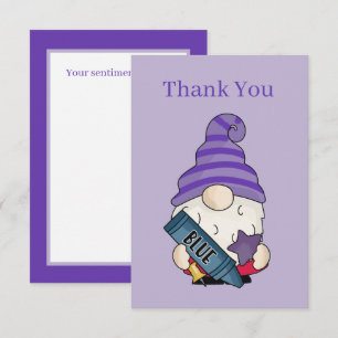 Cute Teacher thank you gnome add sentiment Card