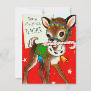 Cute teacher's Christmas add message card