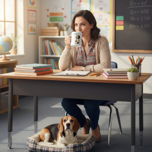 Cute Teacher's Pet Beagle personalise Coffee Mug