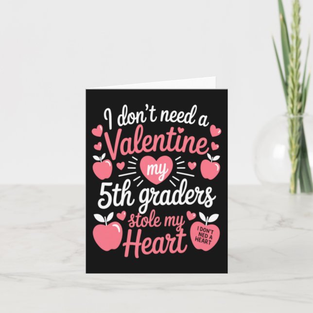 Cute Teachers Valentines Day Card (Front)