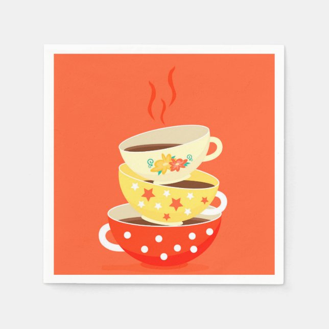 Cute teacup afternoon tea party napkin (Front)