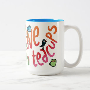 Cute teacup for the ones that can never have enoug Two-Tone coffee mug
