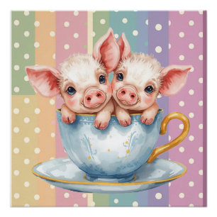 Cute Teacup Piglets Poster