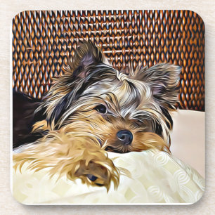 Cute Teacup Yorkie Yorkshire Terrier Digital Coaster