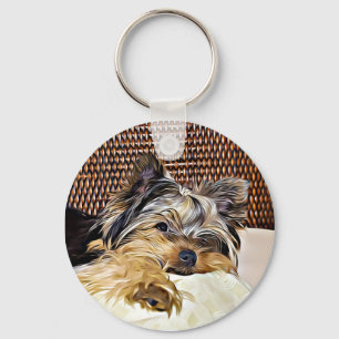 Cute Teacup Yorkie Yorkshire Terrier Digital  Key Ring