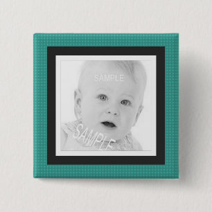 Cute Teal and Grey Instagram Photo 15 Cm Square Badge