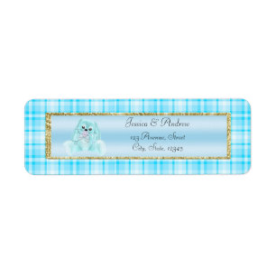 Cute Teal Bunny Baby Shower