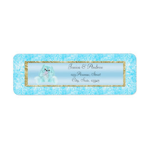 Cute Teal Bunny Baby Shower
