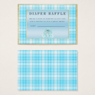 Cute Teal Bunny "Raffle" Baby Shower