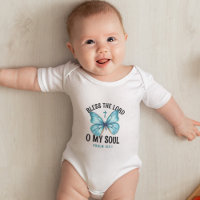 Cute Teal Butterfly Christian Bible Verse