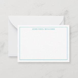 Cute Teal Green Professional Simple Thin Border Card