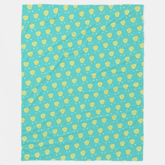 Cute Teal Heart Pattern: Whimsical Love Design Fleece Blanket