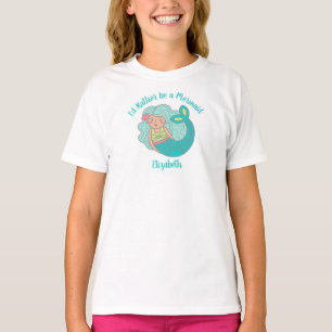 Cute Teal Mermaid Personalised T-Shirt