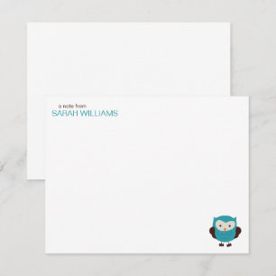 Cute Teal Owl Note Cards