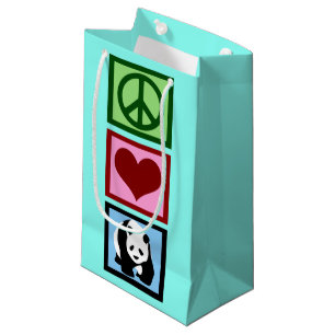 Cute Teal Panda Small Gift Bag